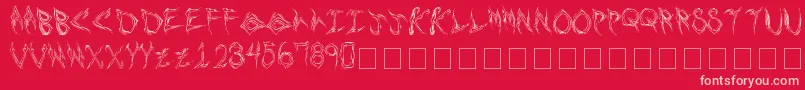 shards Font – Pink Fonts on Red Background