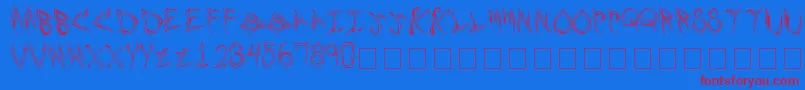 フォントshards – 赤い文字の青い背景