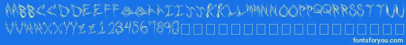 Fonte shards – fontes amarelas em um fundo azul