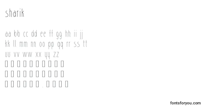 Fuente Sharik - alfabeto, números, caracteres especiales