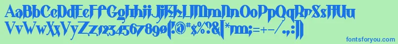 フォントshark    – 青い文字は緑の背景です。