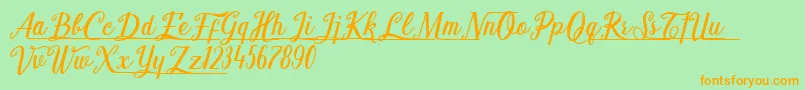 Shark Ready Font – Orange Fonts on Green Background