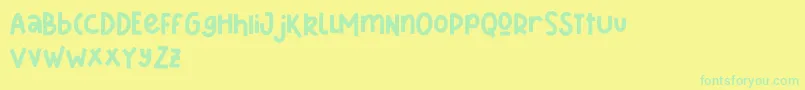 Sharkines Demo Font – Green Fonts on Yellow Background