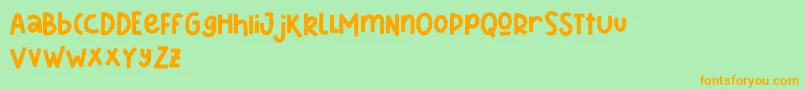 Sharkines Demo Font – Orange Fonts on Green Background