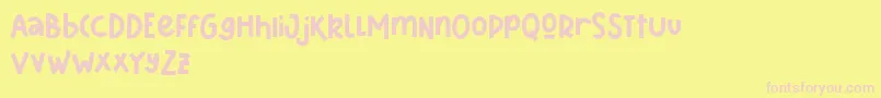 Sharkines Demo-fontti – vaaleanpunaiset fontit keltaisella taustalla