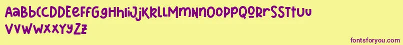 Sharkines Demo Font – Purple Fonts on Yellow Background