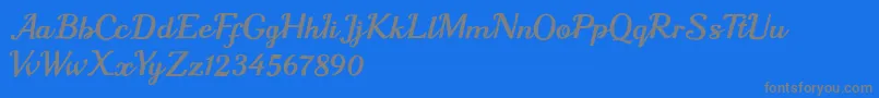 sharon queen-Schriftart – Graue Schriften auf blauem Hintergrund