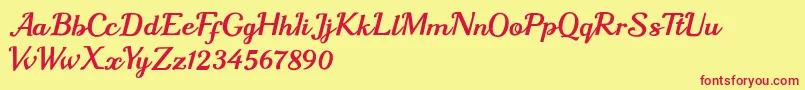 sharon queen Font – Red Fonts on Yellow Background