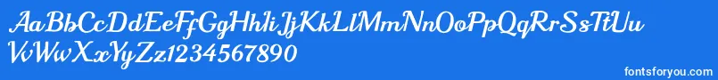 sharon queen Font – White Fonts on Blue Background