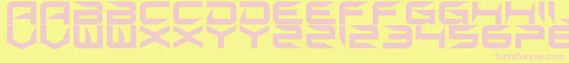 Sharp-fontti – vaaleanpunaiset fontit keltaisella taustalla