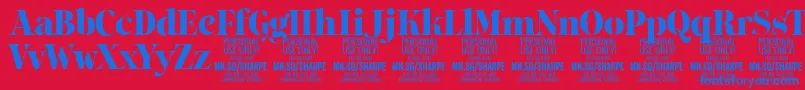 SharpeBl PERSONAL Font – Blue Fonts on Red Background