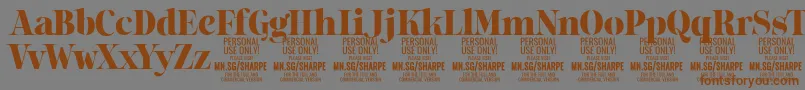 SharpeBl PERSONAL Font – Brown Fonts on Gray Background