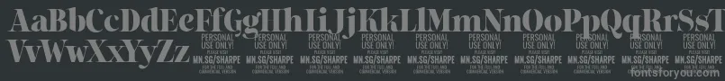 SharpeBl PERSONAL-Schriftart – Graue Schriften auf schwarzem Hintergrund