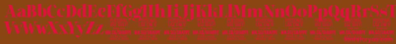 SharpeBl PERSONAL Font – Red Fonts on Brown Background