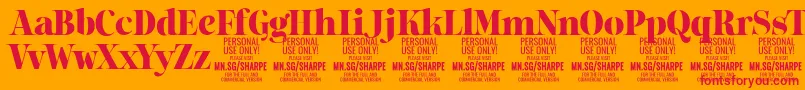 フォントSharpeBl PERSONAL – オレンジの背景に赤い文字