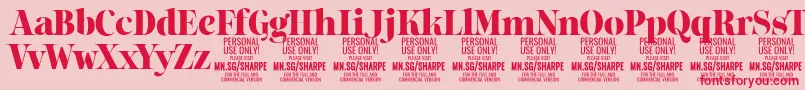 フォントSharpeBl PERSONAL – ピンクの背景に赤い文字