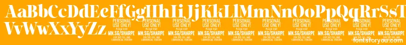 SharpeBl PERSONAL Font – White Fonts on Orange Background