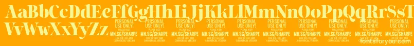 Czcionka SharpeBl PERSONAL – żółte czcionki na pomarańczowym tle