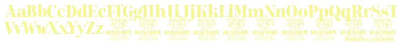 SharpeBl PERSONAL Font – Yellow Fonts on White Background
