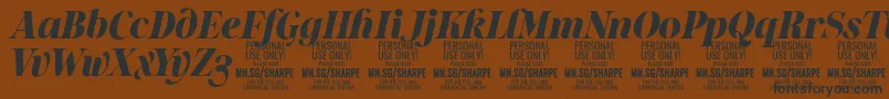 SharpeBlIt PERSONAL Font – Black Fonts on Brown Background