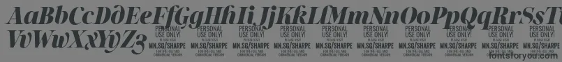 SharpeBlIt PERSONAL-Schriftart – Schwarze Schriften auf grauem Hintergrund