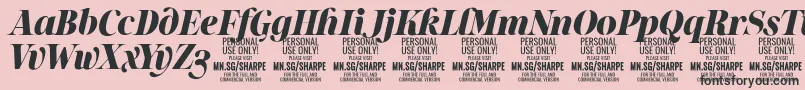 SharpeBlIt PERSONAL Font – Black Fonts on Pink Background