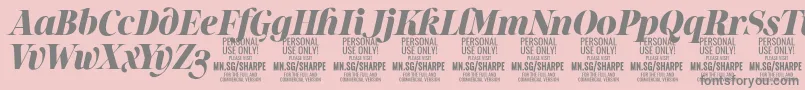 SharpeBlIt PERSONAL Font – Gray Fonts on Pink Background