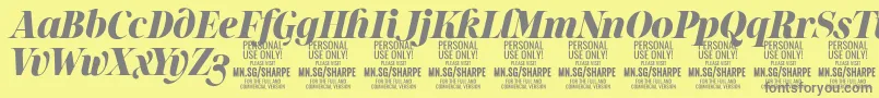 SharpeBlIt PERSONAL Font – Gray Fonts on Yellow Background