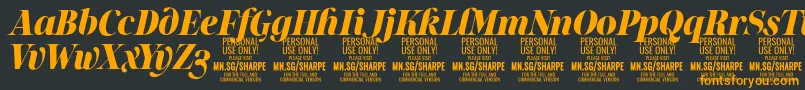 フォントSharpeBlIt PERSONAL – 黒い背景にオレンジの文字