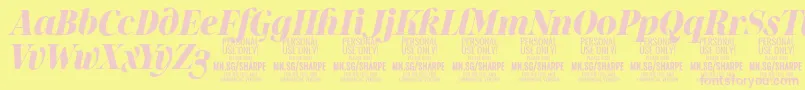 SharpeBlIt PERSONAL Font – Pink Fonts on Yellow Background