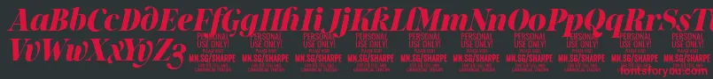 SharpeBlIt PERSONAL Font – Red Fonts on Black Background