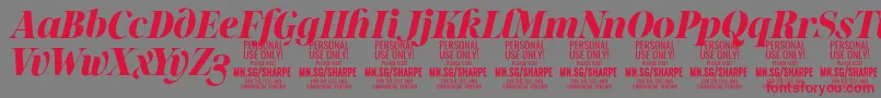 フォントSharpeBlIt PERSONAL – 赤い文字の灰色の背景