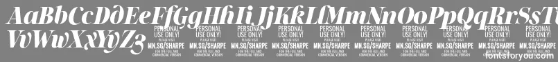 SharpeBlIt PERSONAL Font – White Fonts on Gray Background