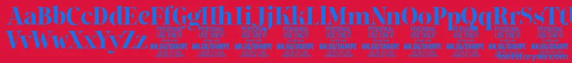 SharpeBo PERSONAL Font – Blue Fonts on Red Background