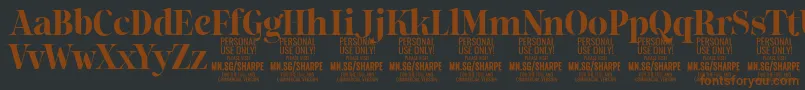 SharpeBo PERSONAL Font – Brown Fonts on Black Background