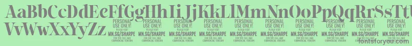SharpeBo PERSONAL Font – Gray Fonts on Green Background