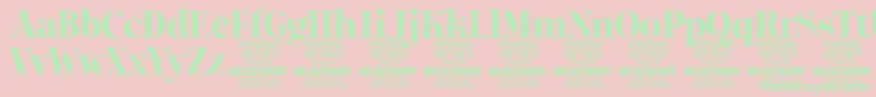 SharpeBo PERSONAL-Schriftart – Grüne Schriften auf rosa Hintergrund