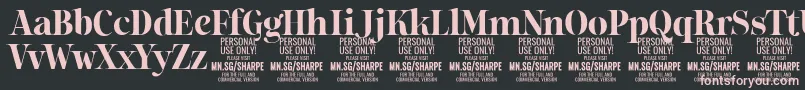 SharpeBo PERSONAL-Schriftart – Rosa Schriften auf schwarzem Hintergrund