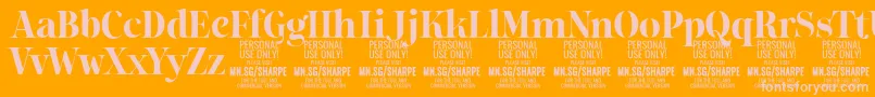 SharpeBo PERSONAL Font – Pink Fonts on Orange Background