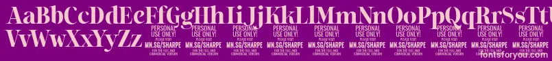フォントSharpeBo PERSONAL – 紫の背景にピンクのフォント
