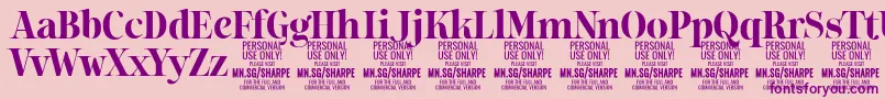 SharpeBo PERSONAL-Schriftart – Violette Schriften auf rosa Hintergrund