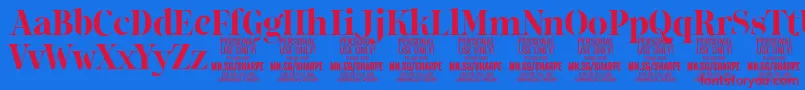 SharpeBo PERSONAL-fontti – punaiset fontit sinisellä taustalla
