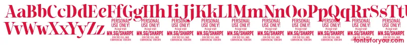 SharpeBo PERSONAL Font – Red Fonts on White Background
