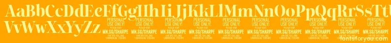 SharpeBo PERSONAL Font – Yellow Fonts on Orange Background