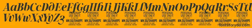 SharpeBoIt PERSONAL Font – Black Fonts on Orange Background