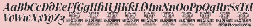 SharpeBoIt PERSONAL Font – Black Fonts on Pink Background
