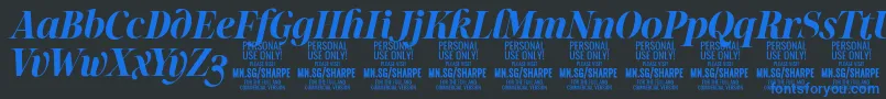 SharpeBoIt PERSONAL Font – Blue Fonts on Black Background