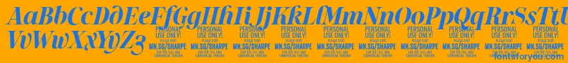 SharpeBoIt PERSONAL Font – Blue Fonts on Orange Background