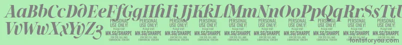SharpeBoIt PERSONAL Font – Gray Fonts on Green Background