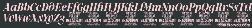 SharpeBoIt PERSONAL Font – Pink Fonts on Black Background